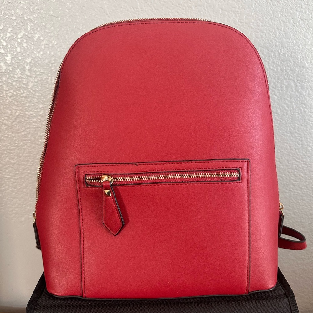 Neiman Marcus Red Modern Leather Backpack